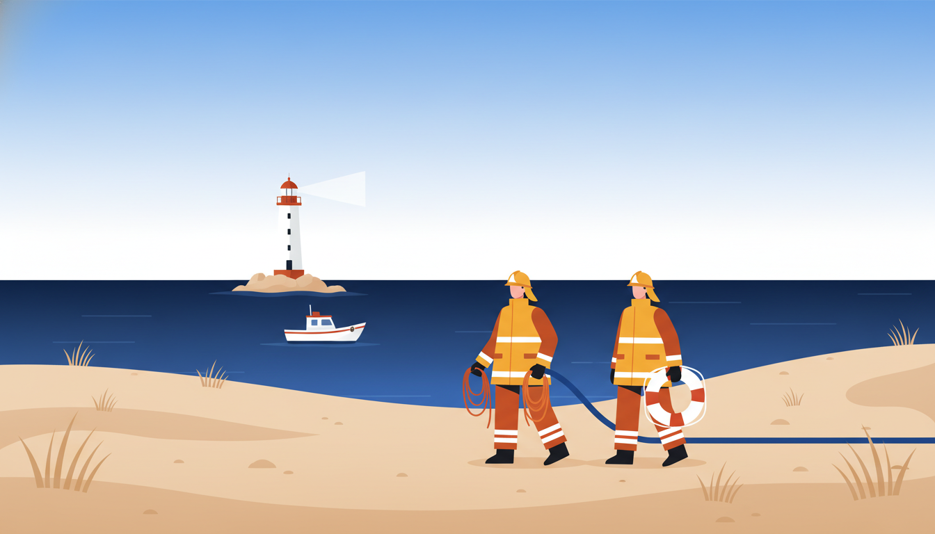 Feuerwehr Brandbekämpfung & Rettungstechniken am Meer: Duhnen im Einsatz